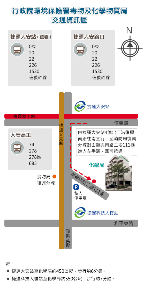 毒物及化學物質局交通資訊圖